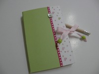 Petit Carnet Rose-Vert 15x10